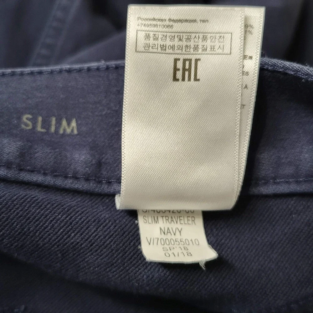 Banana Republic Men Pants 33X32 Navy Chino Twill The Traveler Slim 31